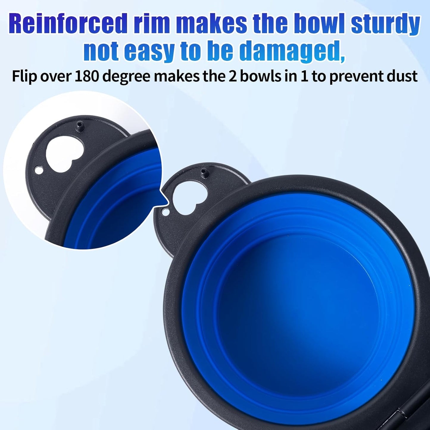 2-in-1 Collapsible Travel Dog Bowl